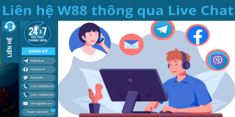 Sử dụng live chat liên hệ W88 cực dễ dàng